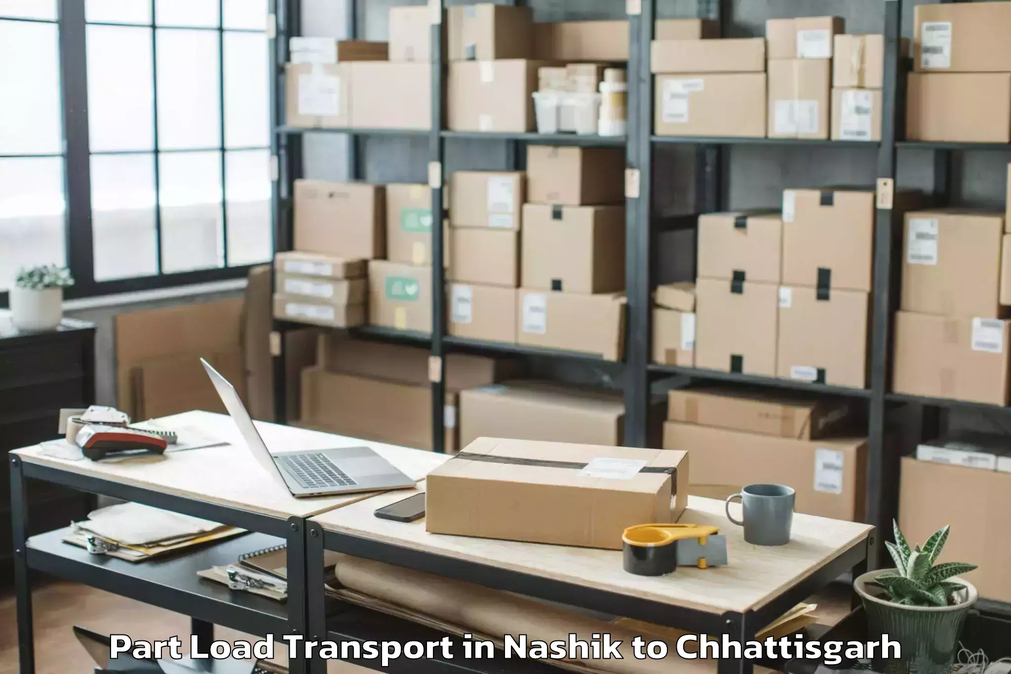 Book Nashik to Basna Part Load Transport Online